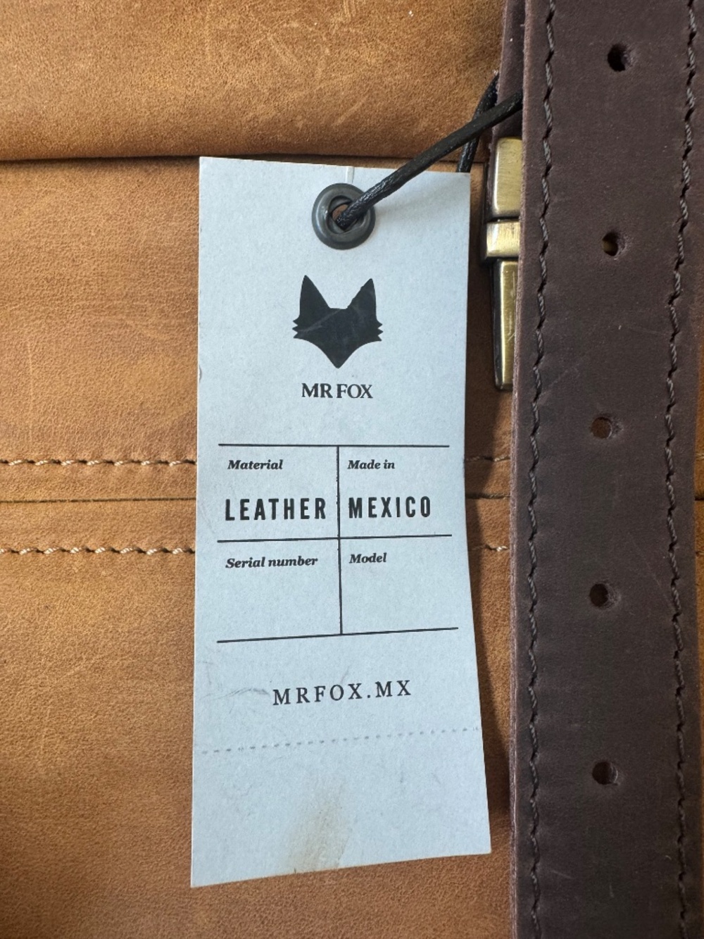 Mr Fox leather backpack handmade Mexico - Picture 6 of 6